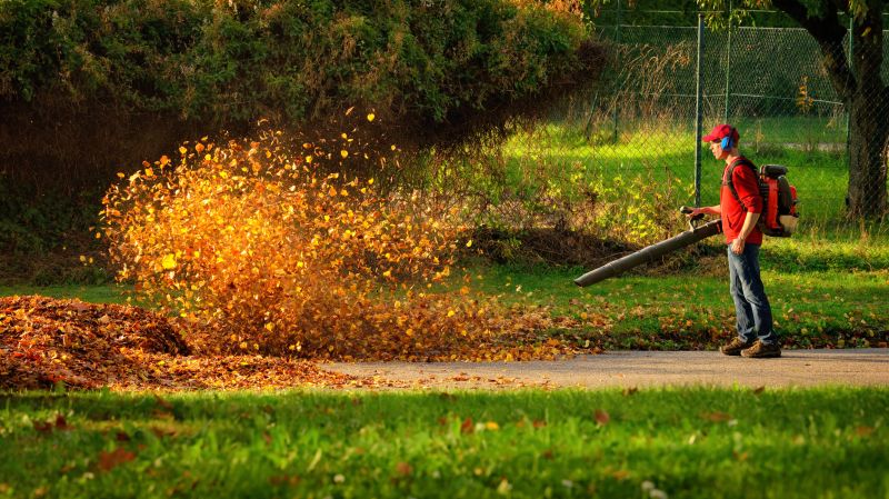 Leaf Blowing Equipment at Work